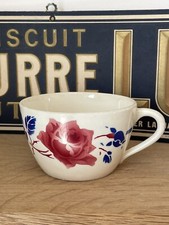 Charmante petite Tasse Ancienne décor au pochoir- Rose - faïence de Lunéville