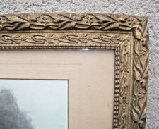Cadre XIXème bois doré 46 X 36 Feuil 40,5X30,5+MLouise vue 28,5X22+verre+photo