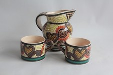 Pichet grès et deux tasses
