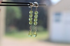 boucles d'oreilles clous en pierre précieuse péridot argent 925