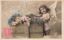 CP MEILLEURS VOEUX ENFANT ANGE