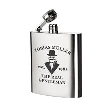 Inox Flasque à Whisky Incl. Gravure Motif A Gentleman