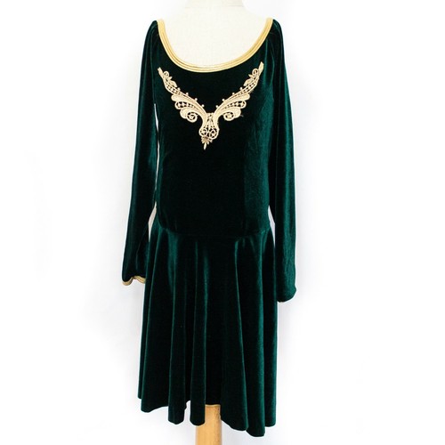 Green velvet gold - &, dress