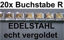 20x Courrier R Plaqué Or