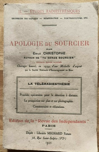 1937 apologie sourcier - apologie, e