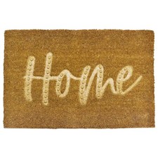 Tapis Rectangulaire En Fibre De Coco Beige Avec Inscription HOME 40 X 60 Maison