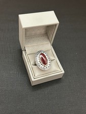 grosse ancienne bague argent massif avec cornaline