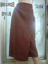 JUPE LONGUE EN LIN DE MARQUE