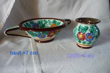 vasque  + vase. céramique de Monaco-signé CERART- numéroté