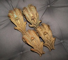 Lot 4 Garnitures Frises Chutes Bronze Style Louis XV 19e Buffet Commode Meuble A