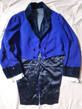 Redingote drap de laine bleu