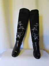 bottes vintage polini daim et cuir noir pointure 36,5