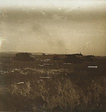 Première Guerre mondiale 14-18 Aisne Cimetière de Tanks Plaque Stereo Vintage