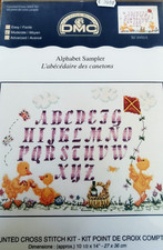 N°279 KIT POINT DE CROIX COMPTE  DMC  "L'ABECEDAIRE DES CANETONS " 27x36cm