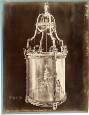 France, Versailles, Petit Trianon, Lanterne Louis XVI Vintage albumen print.  