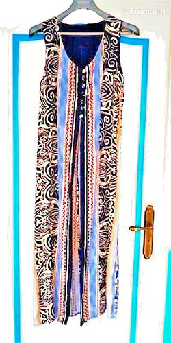 Gilet long imprimé sans