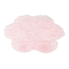  Tapis moelleux pour chambre à coucher : Tapis en peluche rose en forme de fleur