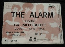 ticket billet used place concert THE ALARM 1986 PARIS + WIRE TRAIN