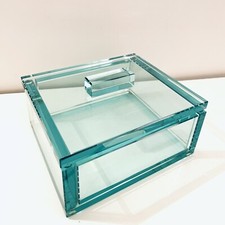 Grande Coffret Boîte En Cristal Massif Dans Le Style De Fontana Arte