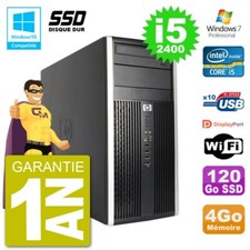 PC HP 6300 MT Intel Core i5-2400 RAM 4Go SSD 120Go Graveur DVD Wifi W7