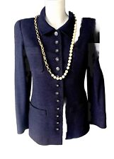 Veste Chanel Tweed Marine 36/38 vintage 80/90 collection jacket blaser Couture