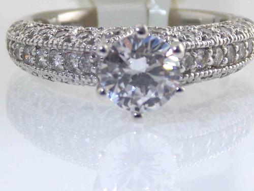 14kt blanc diamant rond - or,
