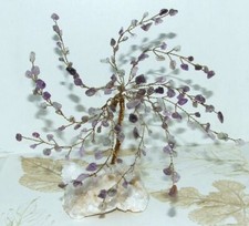 Bonsaï améthyste sur quartzes en pierre naturelle Arbre de Vie env. 22cm 330gr