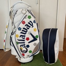 Sac de chariot Callaway White Truvis sac de transport de golf rare utilisé au...
