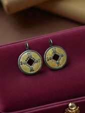 Paire de boucles d'oreilles vintage signées GAS, bijou ancien, collection rétro