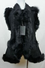 Long Femme 100% Peau de Mouton Cuir Long Poilu Toscanne Gilet Fourrure S-5XL