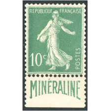 TIMBRE DE FRANCE N°188A MINERALINE REGOMMÉ CONSIDÉRÉ NEUF SANS GOMME COTE 600€