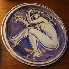 Grand Plat N°6 Ceramique Signee Teun Roosenburg Femmes Nues Era Vallauris Capron