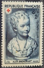 Timbre YT N° 876 Neuf avec charnière. Croix Rouge. Brongnart par Houdon 1950