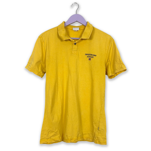 Polo napapijri jaune avec logo - jaune,
