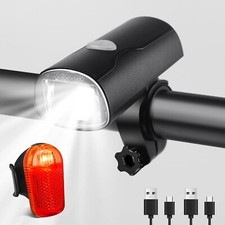 Lumiere Vélo Avant et Arriere VTT VTC Lampe LED USB Rechargeable IPX5 Étanche