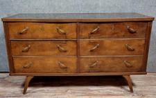D'après Paolo Buffa : Commode Italienne époque Art Déco à 6 tiroirs en acajou