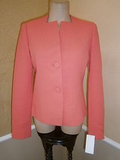NWT LAFAYETTE 148 NEW YORK CREPE WOOL 2 BUTTON JACKET ROSE SZ 2 4 BLAZER $598