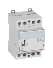 CONTACTEUR TETRAPOLAIRE COMMANDE MANUELLE 24V 400V 63A 2 MODULES LEGRAND 412519