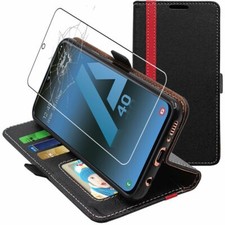 Coque pour Samsung A40 Galaxy A405F Etui Portefeuille Housse + VERRE Tremp�