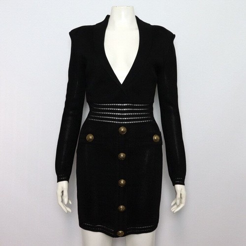 Balmain robe longue manches - balmain,