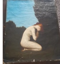 huile sur toile  nymphe