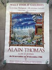 Affiche ancienne ALAIN THOMAS Dédicacé- 1988 - VALLY FINDLAY 50 x 70 cm environ