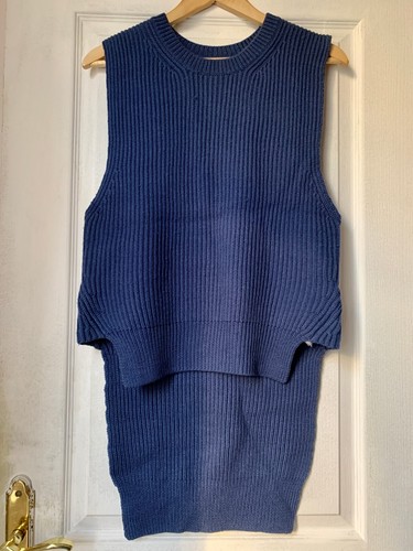 Maje gilet laine bleu - gilet, foncé