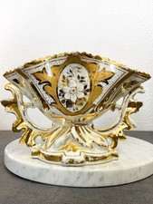 Vase de Mariage / Centre de Table en Porcelaine Dorée 