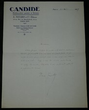 Pierre Gaxotte Lettre autographe signée sur papier entête "Candide" 1 page 1937