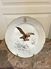 Ancienne Assiette Porcelaine Sèvres Lahore & Panier XIXème 19ème Chasse Aigle