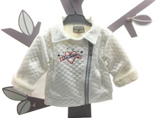 Lee Cooper blouson blanc matellassé satiné losanges doublé fourrure bébé 12 mois