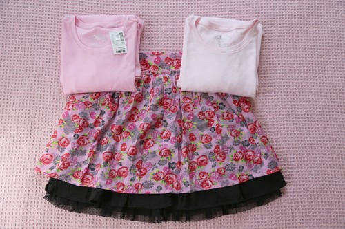Girls pink skirt shirt - pink, /