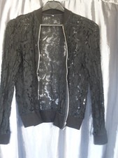 gilet noir en dentelle fermeture éclair t.M h.55cm tbé (les couleurs sur photos