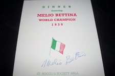Vintage 1989 Dinner Program Melio Bettina World Champion 1939 Boxing SIGNED NY